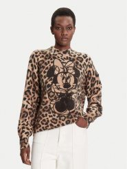 Desigual Sweter Minnie 25WWJF43 Brązowy Regular Fit. Brązowe swetry nierozpinane damskie Desigual, xl, bez wzorów, z syntetyku, bez kołnierzyka, bez ramiączek. Za 409.99 zł.