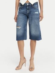 Guess Bermudy W6GD91 D0695 Granatowy Baggy Fit. Niebieskie szorty damskie Guess, z aplikacjami, z bawełny. Za 434.99 zł.