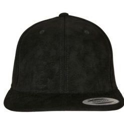 Czapka Z Daszkiem Ze Sztucznego Zamszu. Czarne czapki damskie FLEXFIT, bez wzorów. Za 104.99 zł.