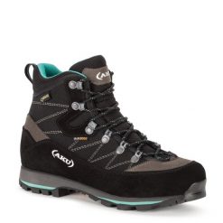 Buty górskie damskie AKU Trekker Lite III Wide GTX. Czarne obuwie trekkingowe damskie Aku, z zamszu, bez zapięcia. Za 858.99 zł.