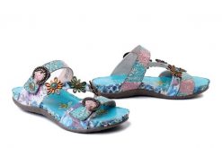 LAURA VITA 0007956 Liloo 41 turquoise, klapki damskie. Niebieskie klapki damskie Laura Vita, na lato, bez wzorów, ze skóry, bez obcasa, bez zapięcia. Za 331.41 zł.