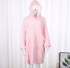 Hedo Ciepła bluza 4w1 Oversize, Kocobluza z polaru - różowa. Czerwone bluzy damskie Hedo, bez wzorów, z polaru, bez ramiączek, bez kaptura. Za 60.61 zł.