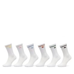 Skarpety długie Lacoste. Białe skarpety męskie Lacoste, bez wzorów. Za 229.99 zł.