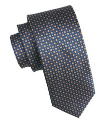 Elegancki i Modny Męski Krawat - Angelo di Monti - Granat, Drobny Wzorek. Niebieskie krawaty i muchy Angelo di Monti, bez wzorów, z tkaniny, eleganckie. Za 45.00 zł.