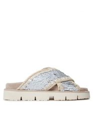 Mou Klapki Criss Cross Bio Bio Sandal Plain SW461000G Biały. Białe klapki damskie Mou, bez wzorów, z tworzywa sztucznego, bez obcasa, bez zapięcia. Za 619.99 zł.