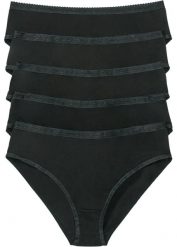 Figi maxi (5 par). Czarne majtki damskie bonprix. Za 72.99 zł.