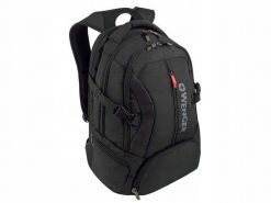 Plecak miejski z kieszenią na laptop Transit 16" 27l. Czarne plecaki męskie Wenger, bez wzorów, z materiału, biznesowe. Za 408.50 zł.