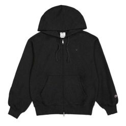 Bluza Rozpinana Damska Jeden Kolor. Czarne bluzy damskie Champion, bez wzorów, bez ramiączek, bez kaptura. Za 318.99 zł.