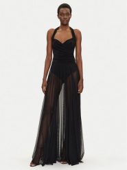 NORMA KAMALI Sukienka wieczorowa KK4243PMG50001 Czarny Slim Fit. Czarne sukienki damskie Norma Kamali, xs, bez wzorów, z syntetyku, wizytowe, bez kołnierzyka, bez ramiączek. Za 1,379.00 zł.