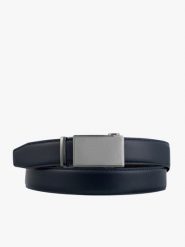 Granatowy pasek ze skóry licowej. Niebieskie paski męskie Brawo sp. z o.o., ze skóry, eleganckie. Za 129.99 zł.