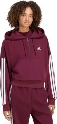 Adidas Bluza damska Essentials 3-Stripes French Terry Quarter-Zip bordowa KF8316 M. Czerwone bluzy damskie Adidas, m, bez wzorów, bez ramiączek, bez kaptura. Za 279.71 zł.