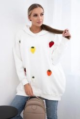 Bluza ocieplana z motywem truskawek ecru. Bluzy damskie KESI, l, bez wzorów, z bawełny, bez ramiączek, bez kaptura. Za 313.67 zł.