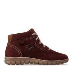 Botki Josef Seibel. Czerwone botki damskie Josef Seibel, bez wzorów, bez obcasa, na płaskiej podeszwie, bez zapięcia. Za 379.99 zł.