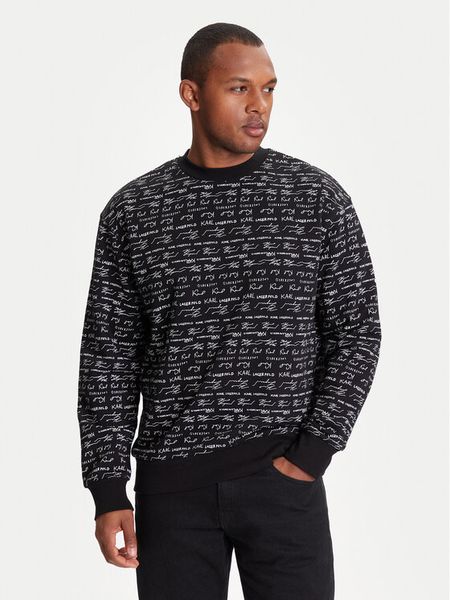 KARL LAGERFELD Bluza 705109 553910 Czarny Regular Fit. Czarne bluzy męskie KARL LAGERFELD, m, bez wzorów, z bawełny, bez ramiączek, bez kaptura. Za 509.99 zł.