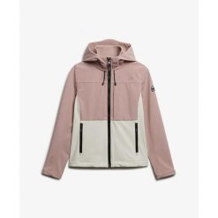 Damska kurtka turystyczna z kapturem Superdry Colourblock. Białe kurtki sportowe damskie Superdry, l, bez wzorów, bez ramiączek, z kapturem, trekkingowe. Za 426.35 zł.
