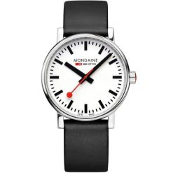 Zegarek męski Mondaine MSE.40110.LBV, Quartz, 40mm, 3ATM. Szare zegarki męskie mondaine, bez wzorów, z materiału, ze stali. Za 1,238.20 zł.