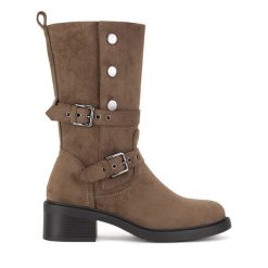 Kozaki Jenny Fairy. Czarne kozaki damskie Jenny Fairy, bez wzorów, bez obcasa, na płaskiej podeszwie, bez zapięcia. Za 183.99 zł.