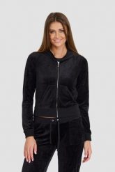 JUICY COUTURE Czarna bluza Heritage Robyn. Czarne bluzy damskie Juicy Couture, s, bez wzorów, bez ramiączek, bez kaptura. W wyprzedaży za 426.99 zł.