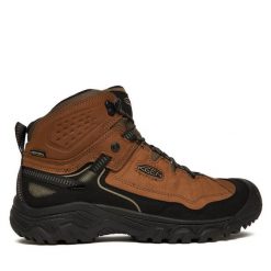 Trekkingi Keen. Brązowe botki męskie Keen, bez wzorów, sportowe, bez obcasa, bez zapięcia. Za 599.99 zł.