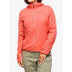 Kurtka softshell damska Marmot Alt HB Hoody. Czerwone kurtki sportowe damskie Marmot, bez wzorów, z softshellu, bez ramiączek, bez kaptura, trekkingowe. Za 637.99 zł.