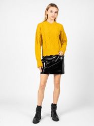 Pinko Spódnica "The Mall" | 1G16EM Y77G | The Mall | Kobieta | Czarny. Czarne spódnice damskie Pinko, bez wzorów, ze skóry, mini, dopasowane. W wyprzedaży za 359.00 zł.