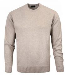Męski Sweter Pako Jeans - Wełniany - Beżowy. Brązowe swetry męskie Pako Jeans, m, bez wzorów, z dzianiny, eleganckie, bez kołnierzyka, bez ramiączek. Za 199.00 zł.