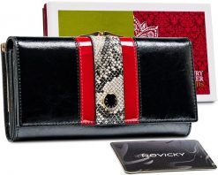 Portfel skórzany Peterson czarny croco PTN ST-721. Czarne portfele damskie Peterson, ze skóry. Za 129.99 zł.