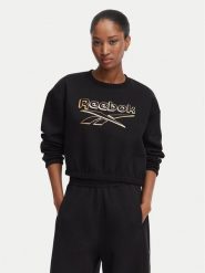 Reebok Bluza Renata RK25707CCW Czarny Cropped Fit. Czarne bluzy damskie Reebok, m, bez wzorów, z bawełny, bez ramiączek, bez kaptura. Za 179.99 zł.