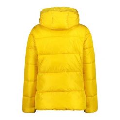 Damska kurtka z kapturem CMP. Żółte kurtki sportowe damskie CMP, na zimę, bez wzorów, z puchu, bez ramiączek, z kapturem, narciarskie. Za 548.50 zł.