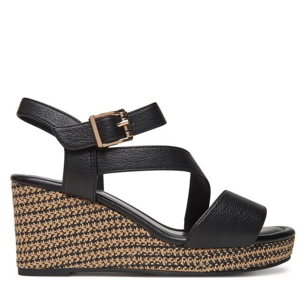 Sandały s.Oliver. Czarne sandały damskie S.Oliver, bez wzorów, bez obcasa, na koturnie, bez zapięcia. Za 279.99 zł.