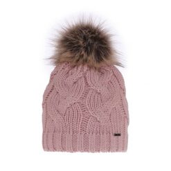 Czapka zimowa damska różowa pomponem. Czerwone czapki damskie Molly, na zimę, bez wzorów, z materiału. Za 59.90 zł.