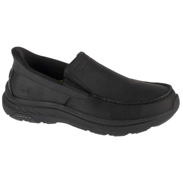 Buty sportowe Sneakersy męskie, Slip-Ins: Pollard - Osgood. Czarne buty sportowe męskie Skechers, bez wzorów, bez zapięcia, trekkingowe. Za 419.99 zł.