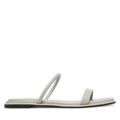 Klapki Calvin Klein. Brązowe klapki damskie Calvin Klein, bez wzorów, bez obcasa, bez zapięcia. Za 219.99 zł.