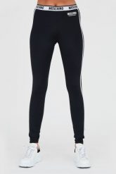 MOSCHINO Czarne legginsy. Czarne legginsy damskie MOSCHINO, bez wzorów. W wyprzedaży za 409.99 zł.