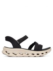 Skechers Sandały Go Walk Glide-Step 2.0 Sandal 141269/BKW Czarny. Czarne sandały damskie Skechers, bez wzorów, z materiału, bez obcasa, na płaskiej podeszwie, bez zapięcia. Za 379.99 zł.