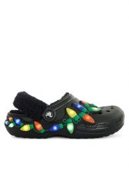 Crocs Klapki Classic Lined Holiday Lights Clog 212054 Czarny. Czarne klapki męskie Crocs, bez wzorów, z tworzywa sztucznego, bez zapięcia. Za 329.99 zł.