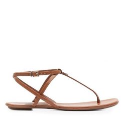 Sandały GINO ROSSI. Brązowe sandały damskie Gino Rossi, bez wzorów, bez obcasa, na płaskiej podeszwie, bez zapięcia. Za 249.99 zł.