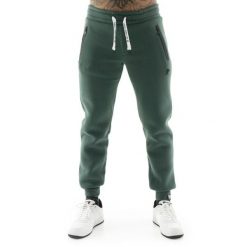 Bluza wygodny z bawełna z zamek błyskawiczny na co dzień. Zielone spodnie materiałowe męskie LEONE 1947 APPAREL, bez wzorów, z bawełny. W wyprzedaży za 124.24 zł.