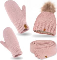 Nandy Nandy Damski Komplet Zimowy Czapka Szal Rękawiczki - Zest-Csr-14503-Pu-Ro. Czapki damskie Nandy, na zimę, bez wzorów. Za 130.90 zł.