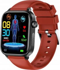 Smartwatch Rubicon SmartWatch Rubicon RNCF33 czarny czerwony rozmowy glukoza termometr . Czarne zegarki smartwatch Rubicon, bez wzorów. Za 202.02 zł.