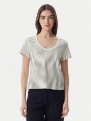 Tommy Hilfiger T-Shirt WW0WW48705 Biały Regular Fit. Białe t-shirty damskie Tommy Hilfiger, l, bez wzorów, z bawełny, bez kołnierzyka, bez ramiączek. Za 249.99 zł.