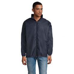 Kurtka Wiatrówka Unisex Dla Dorosłych. Niebieskie kurtki sportowe damskie SOL'S, s, bez wzorów, bez ramiączek, bez kaptura, trekkingowe. Za 72.99 zł.