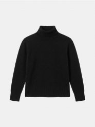 Sweter z golfem - czarny. Czarne swetry nierozpinane damskie Sinsay, l, bez wzorów, bez kołnierzyka, bez ramiączek. Za 39.99 zł.