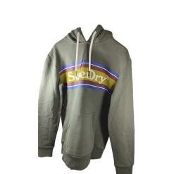 Bluza z kapturem w paski z logo Superdry Venue. Szare bluzy męskie Superdry, m, bez wzorów, z kapturem. W wyprzedaży za 252.00 zł.