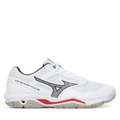 Buty halowe Mizuno. Białe buty sportowe męskie Mizuno, bez wzorów, bez zapięcia, mizuno wave. Za 509.99 zł.