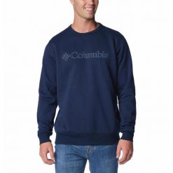 Columbia Bluza Logo Fleece Crew 1884931469. Niebieskie bluzy męskie Columbia, l, bez wzorów, bez ramiączek, bez kaptura. Za 216.99 zł.