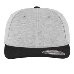 Dwukolorowa Czapka Z Daszkiem Double Jersey. Czarne czapki damskie FLEXFIT, bez wzorów, z bawełny. Za 73.99 zł.