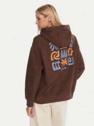 Quiksilver Bluza EQWFT03189 Brązowy Regular Fit. Brązowe bluzy damskie Quiksilver, s, bez wzorów, z bawełny, bez ramiączek, bez kaptura. Za 319.99 zł.