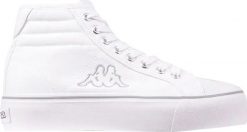 Kappa Buty damskie Kappa Boron MId Pf biało-srebrne 243161 1015 36. Białe obuwie sportowe damskie Kappa, bez wzorów, bez zapięcia. Za 128.26 zł.