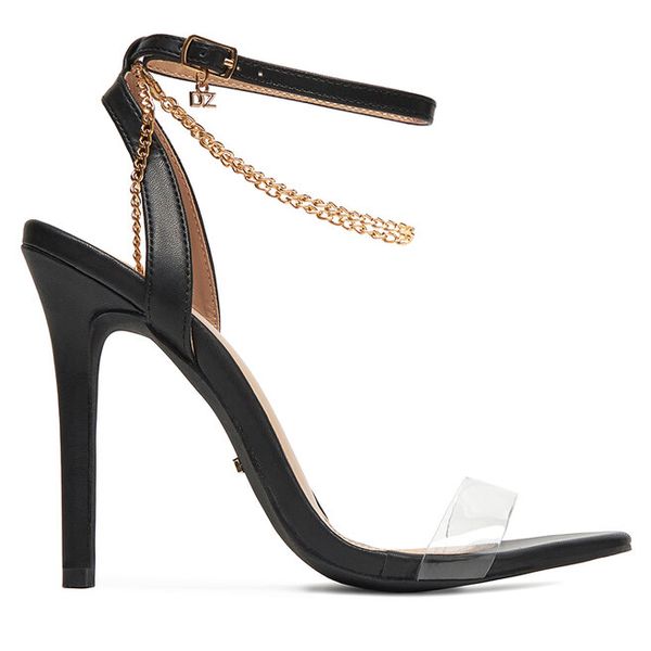 Sandały DeeZee. Czarne sandały damskie DeeZee, bez wzorów, bez obcasa, na szpilce, bez zapięcia. Za 139.99 zł.